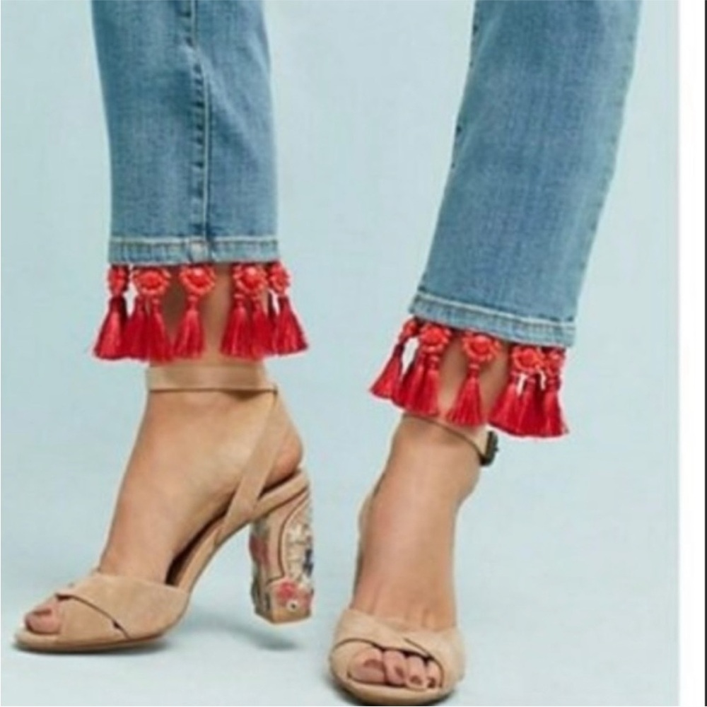 Anthropologie Pilcro Slim Boyfriend Tassel Distressed Jeans
